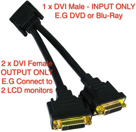 World of Data DVI-D Splitter Cable Adapter - Duplicate your image on TWO displays - Image 3
