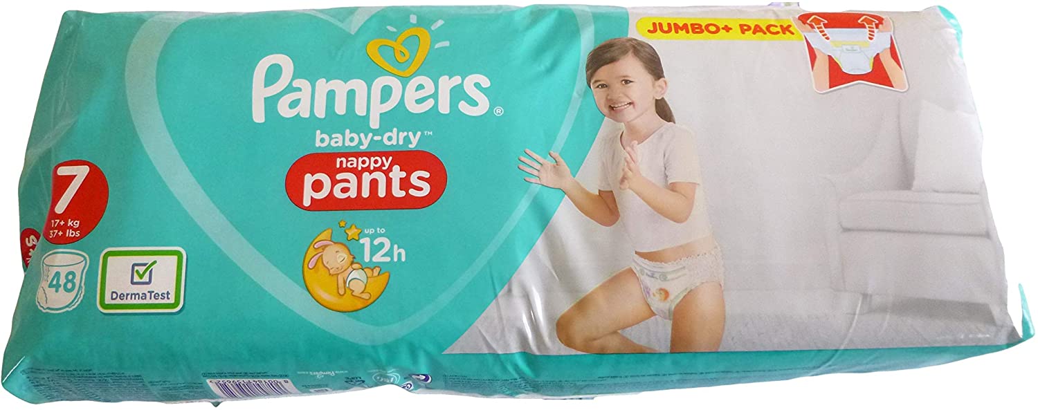 Pampers Baby Dry Pants Size 7-48 Pants, White, Size 7 (48 Count) - Image 2