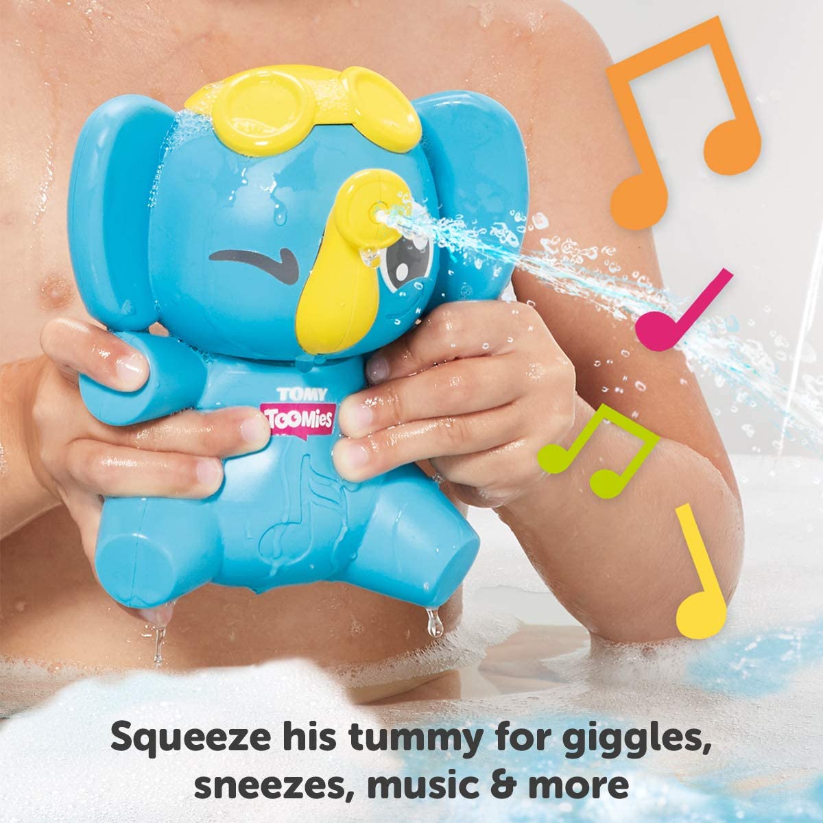 TOMY Toomies E72815C Sing & Squirt Squeezable Elephant Bath, Educational Musical Water Play - Image 3