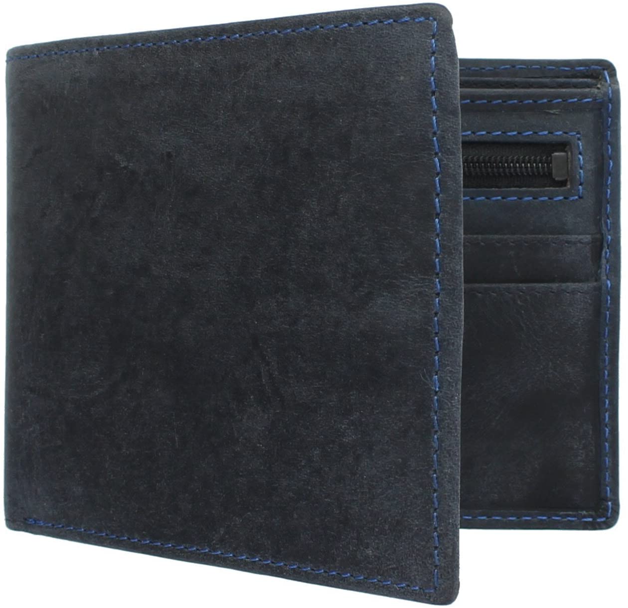 VISCONTI Hunter Oiled Leather Shield Wallet 707 Oil Blue RFID - Image 2
