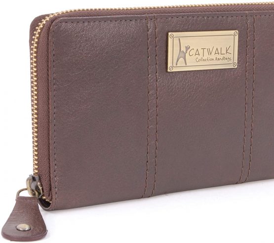 CATWALK COLLECTION HANDBAGS - Ladies Large Organiser Zip Purse with Gift Box - Real Leather with RFID Protection - Credit Card Wallet with Zip Coin Compartment - Gallery - Image 3