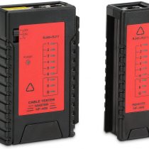 Incutex Ethernet cable tester network cable tester for RJ45 RJ11 cable patch cable tester LAN tester, red-black