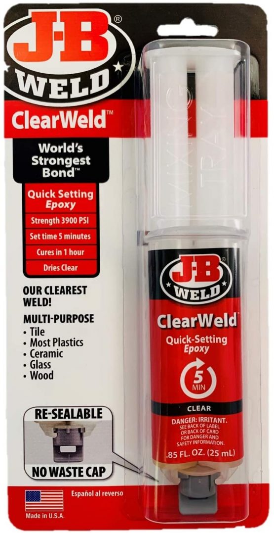 JB Weld 50112UK ClearWeld Quick Setting Epoxy 25ml, Clear, 25 ml