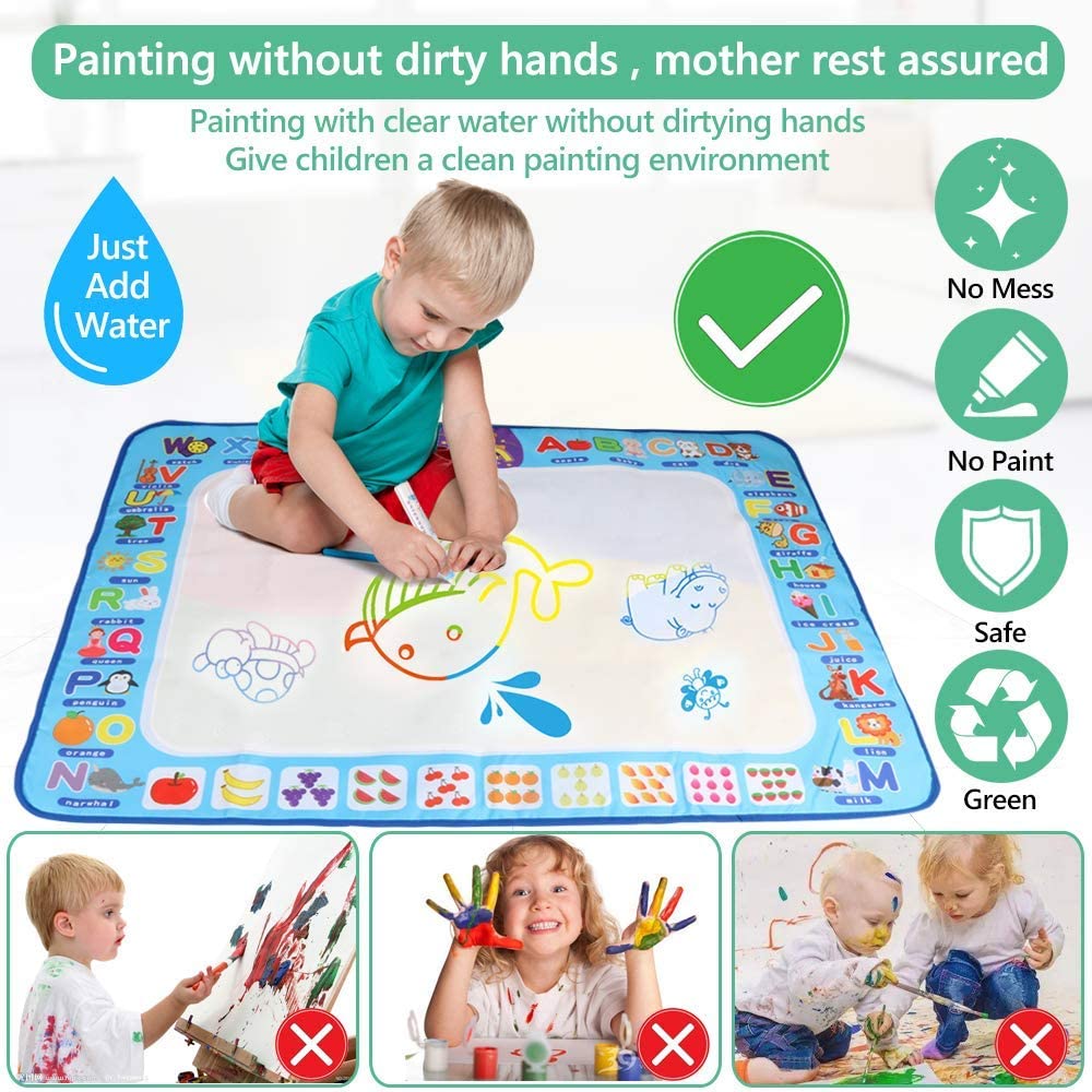 Smyidel Aqua Magic Doodle Mat, Large Water Drawing Mat 40X30 inch