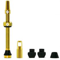 Muc-Off Gold Tubeless Presta Valves, 60mm - Premium No Leak Bicycle Valves With Integrated Valve Core Removal Tool
