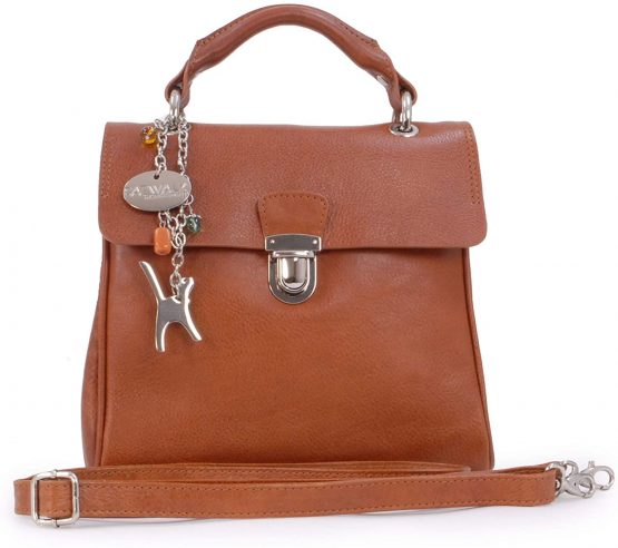 Catwalk Collection Handbags - Women's Vintage Leather Top Handle Bag with Detachable Shoulder Strap - PANDORA