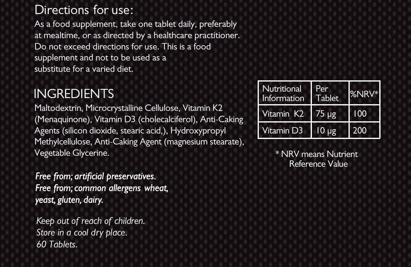Tom Oliver Nutrition Vitamin D +K2 Capsules, 800iu, 60 Count, 60 count (Pack of 1) - Image 2