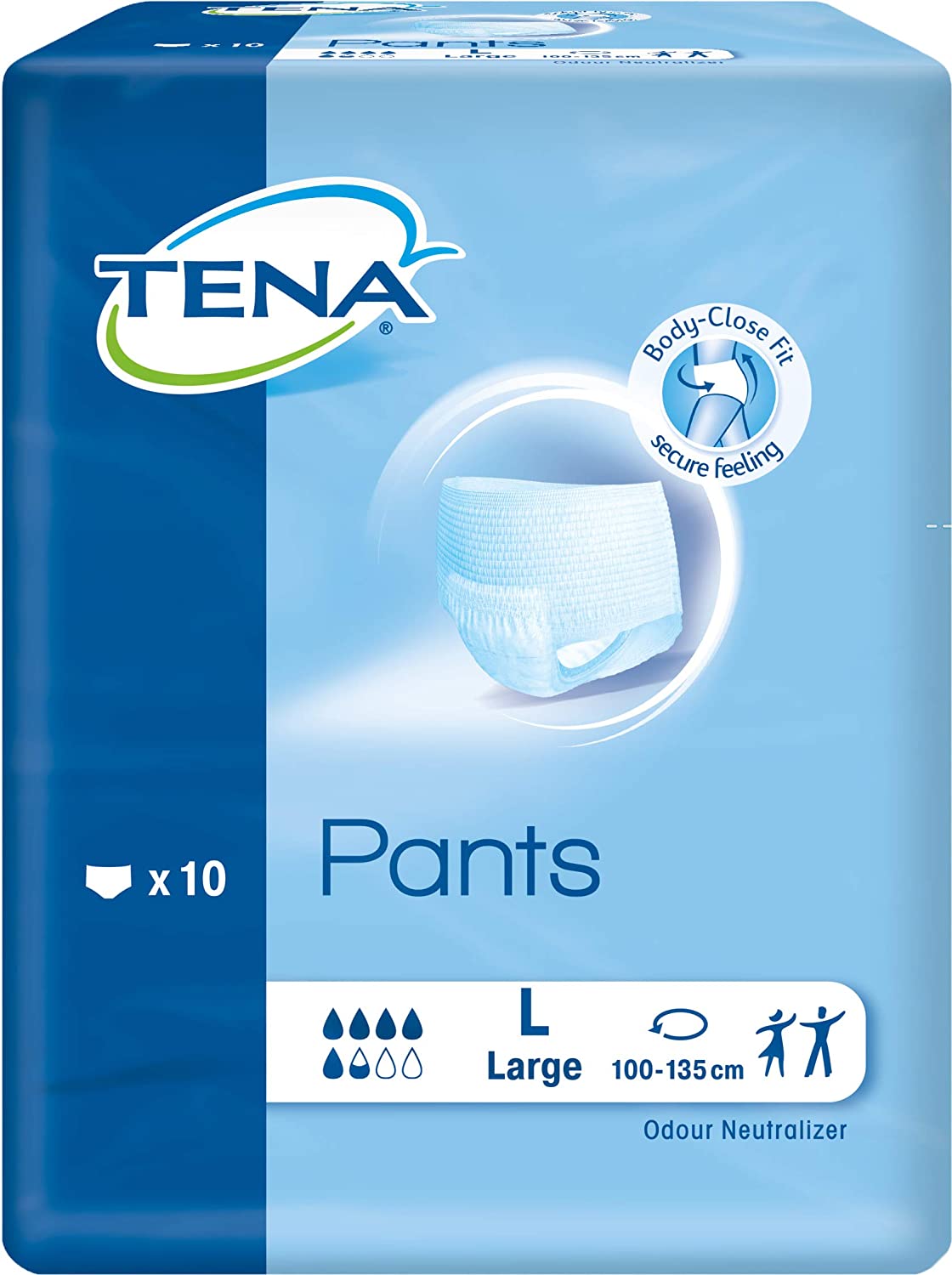 Tena - Tena Proskin Maxi (Size L) Pants - 10 Pieces, White, L (Pack of 10)