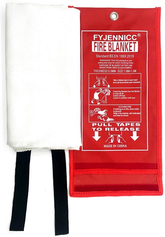Fiberglass Fire Blanket with Flame-retardant cotton tapes, 39.3×39.3 Inches, 2Pack - Image 2