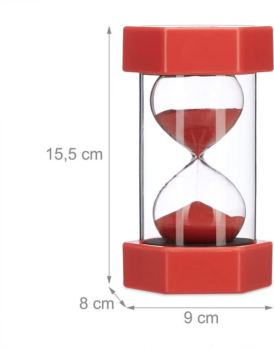 Relaxdays XXL Set of 5 Hourglasses, Sandglass for Children,1/5/10/15/30 Minutes, Break-Proof, Colourful - Image 4