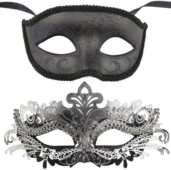 Couple Masquerade Metal Masks Venetian Halloween Costume Mask Mardi Gras Mask
