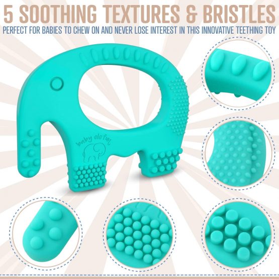 Teething Toys for Baby - BPA Free Silicone Toy - Cute, Easy to Hold, Soft and Highly Effective Elephant Teether - Unique Teethers Best for 0-6 6-12 Months Boy or Girl Christmas Gifts Stocking Fillers - Image 2