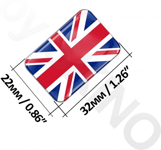 2 x 3D Domed Silicone Stickers Decals UK Union Jack National United Kingdom Great Britain Flag Car Motorcycle Helmet F 32 - Image 2