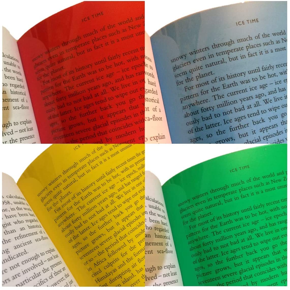 A4 Assorted Coloured Acetate Sheets for Visual Stress Relief ADHD Aids, Dyslexia aids, Red, Green, Blue, Yellow