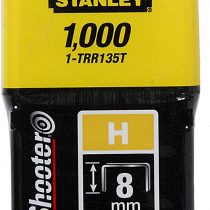 Stanley 1-TRR135T Type H Staples, Silver, 8 mm, Set of 1000 Pieces