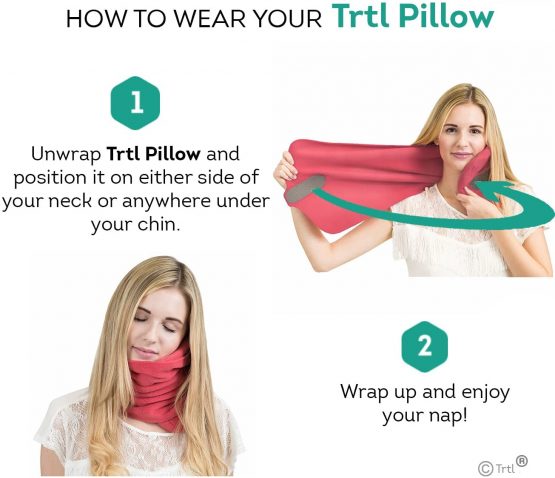 trtl Pillow - Scientifically Proven Super Soft Neck Support Travel Pillow - Machine Washable Coral - Image 3
