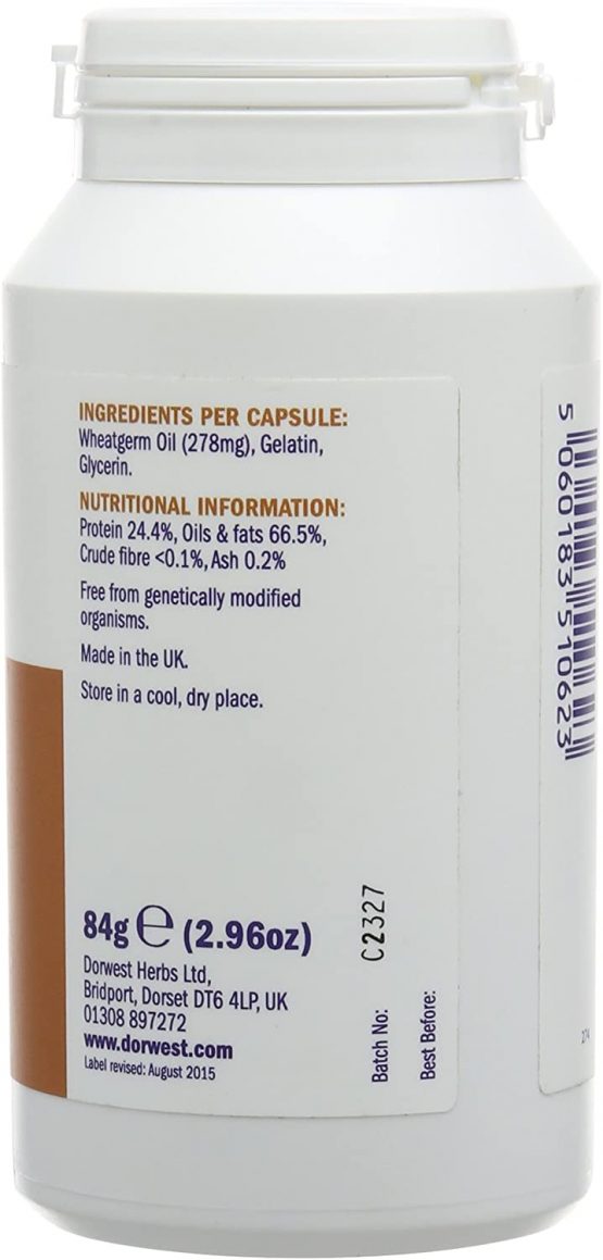 Dorwest Herbs Wheatgerm Oil Capsules for Dogs and Cats 200 Capsules - Image 2
