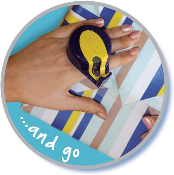 Sellotape On-Hand Dispenser for sticky tape / Both hands free for crafting and wrapping / 1 x dispenser & 1 x (18mm x 15m) adhesive tape roll - Image 3