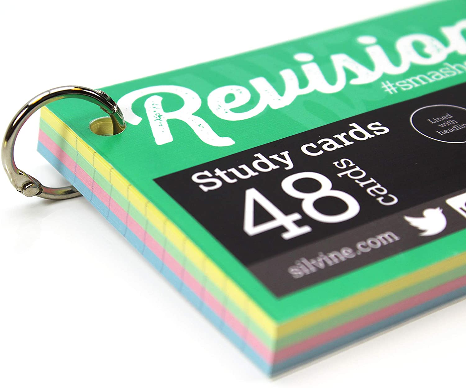 Luxpad 5x3" Ringbound Revision & Presentation Cards - Assorted Colours. 48 Lined Cards Per Pad, Multicolor, 5x3 Inches - Image 4