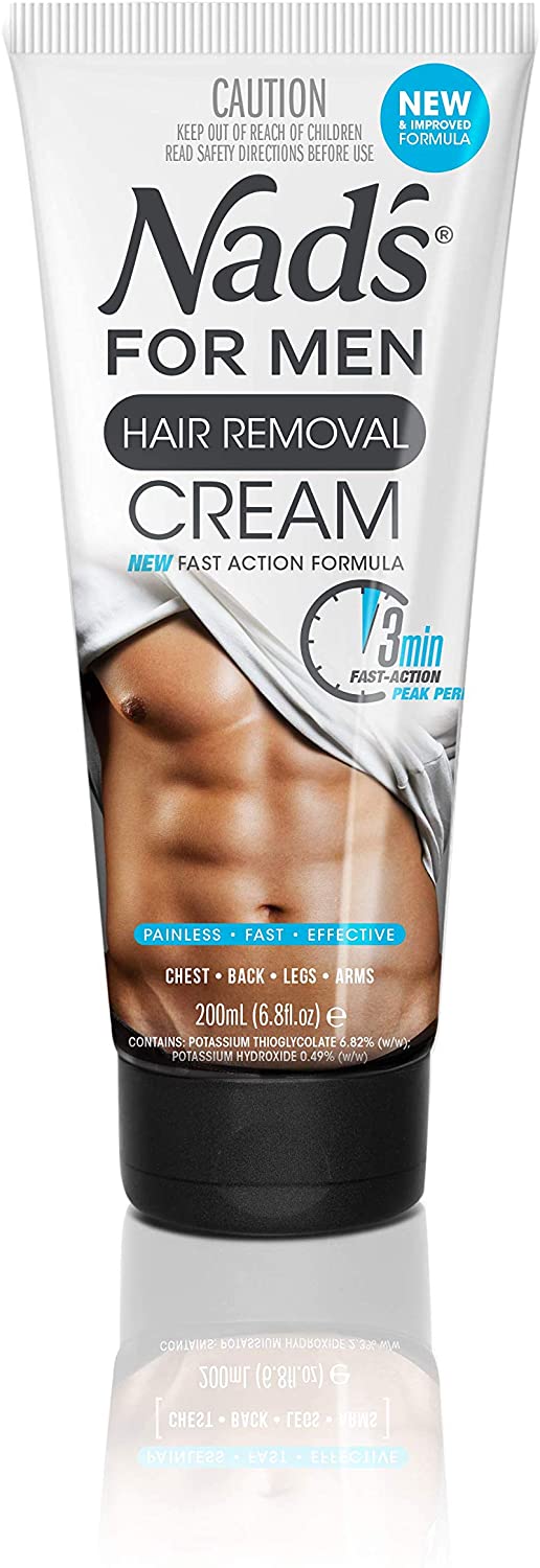 Nad's for Men Hair Removal Cream Depilatory Cream for Chest Back, Legs & Arms, 200ml, All Skin Types, 200 ml (Pack of 1)