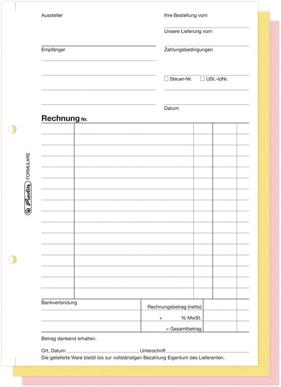 Herlitz 888545 Accounts Book A5 307 3X 40 Self-Duplicating Pages - Image 3