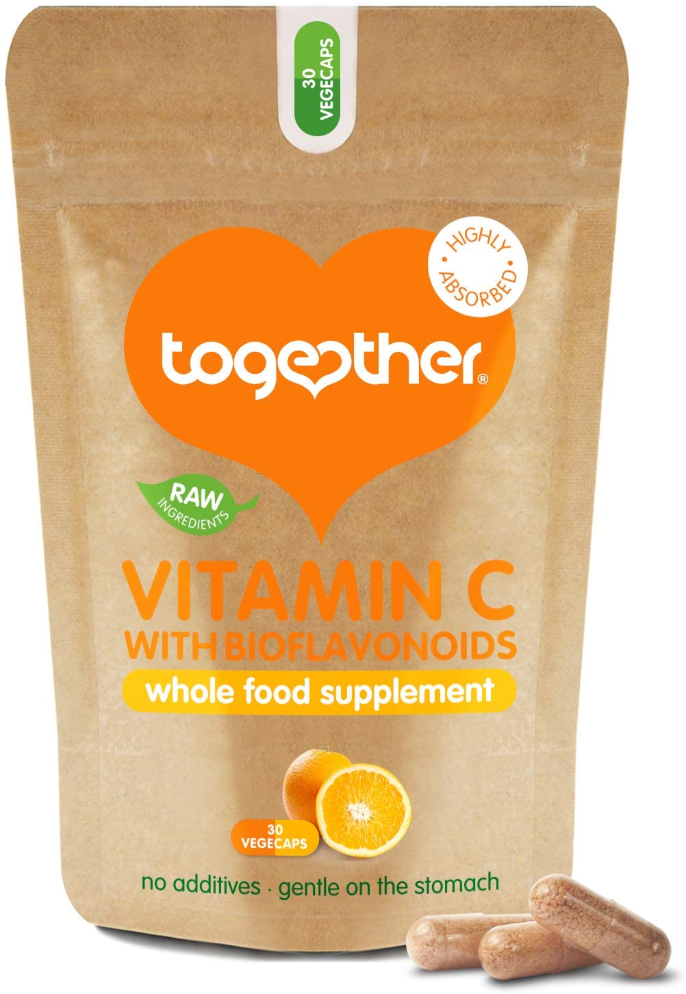 Vitamin C, Together Health, Natural Citrus Fruits, Gentle & Easily Absorbed, Includes Naturally Occurring Bioflavonoids