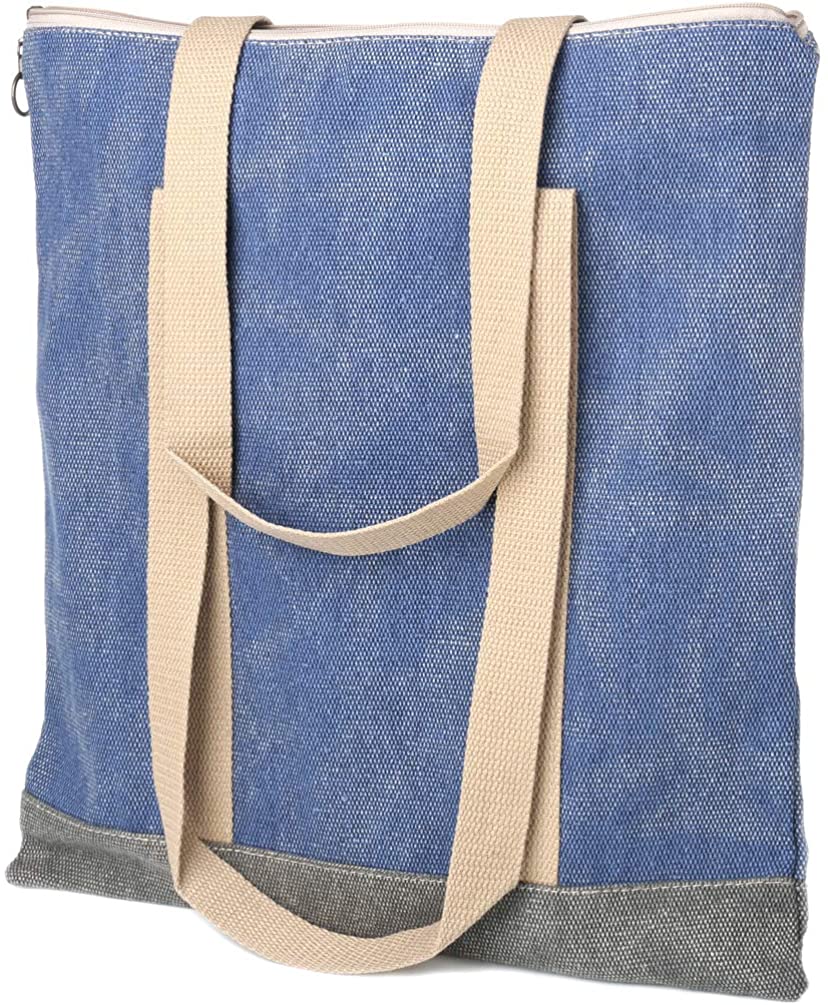 Flwydran Women Handbag Shopping Tote with Zipper Crossbody Unisex Work School Imitation linen Canvas Reusable Grocery Tote Bags