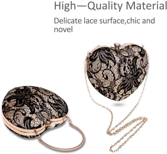 NICOLE & DORIS Women Evening Bag Banquet Bag Exquisit Evening cluth Hand Purse for Party Lace Satin Bags for Wedding Chain Bag - Image 3