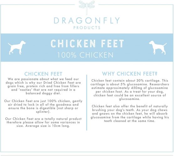 Dragonfly Products Chickens Feet for Dogs – Natural Dried Grain Free Treat EU Produce (20 pieces Approx 350g) - Image 3