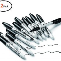 Black Dry Erase Markers Whiteboard Pens Low Odor Fine Whiteboard Markers Dry Wipe Pens Thin Box of 12
