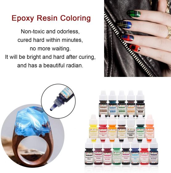 HXDZFX Epoxy Resin Colorant 20 Colors Epoxy Resin Transparent Pigment