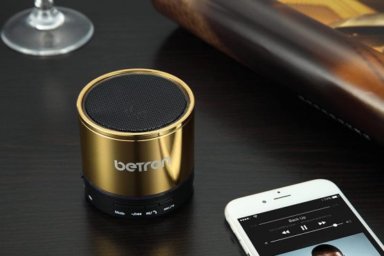 Betron KBS08 Wireless Portable Speaker Compatible with Smartphones Tablets Mp3 Players, Gold - Image 4