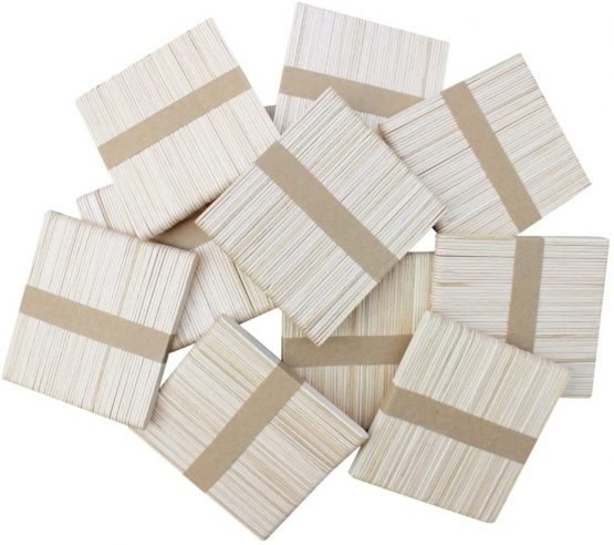 Kids B Crafty 300 Lollipop Sticks, Lolly Sticks, Natural Smooth, Wooden Lolly Sticks 114mm, Lollypop Sticks, for Home Ice Cream Making and School Crafts, Popsicle Sticks, Ideal for Art Supplies