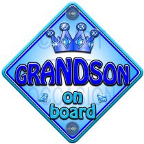 TROPHY GRANDSON Non Personalised novelty baby on board car window sign.