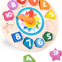 Classic World - Wooden Tick Tock Clock Learning Educational Time Telling Puzzle