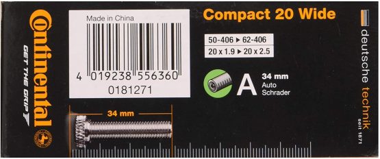 Continental Compact 20 Wide Bicycle Inner Tube - Image 4