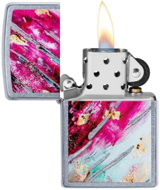 Zippo Unisex's Rust Patina Design 4 Windproof Lighter, Chrome, Regular - Image 3