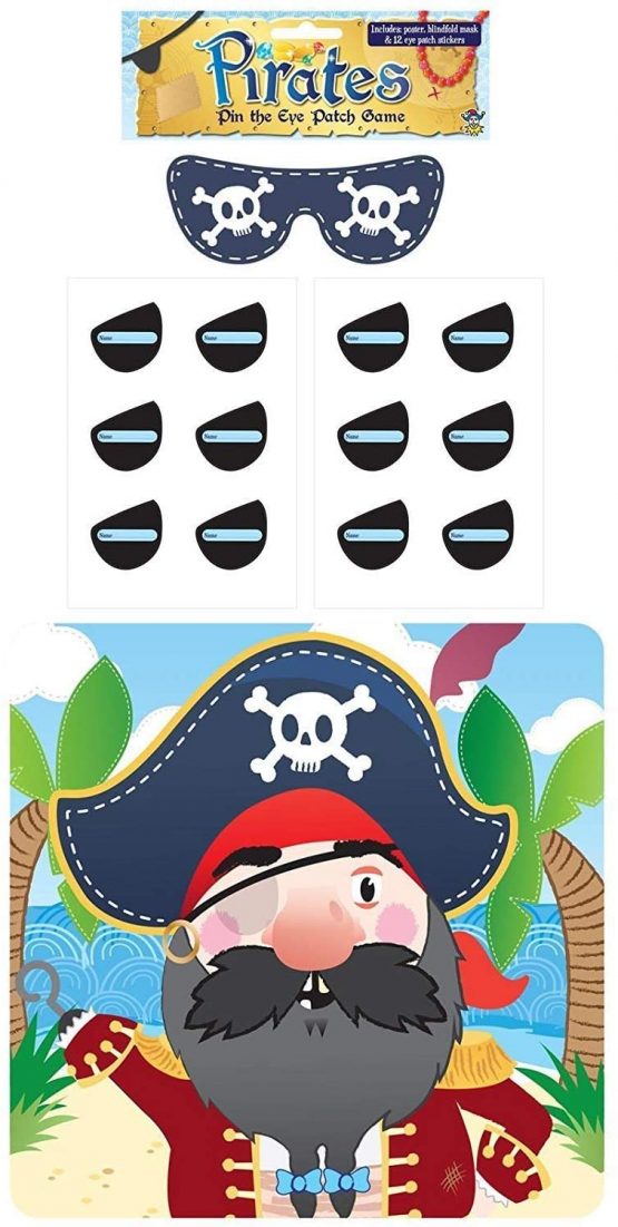 Henbrandt Stick The Eye Patch On The Pirate Game - Party Childrens Kids Pin Tail Activity