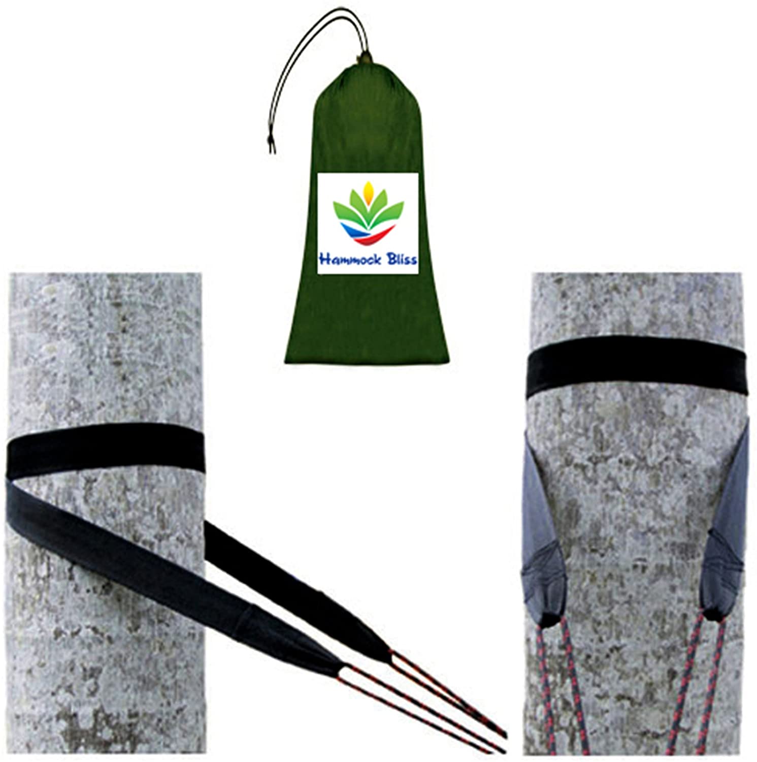 Hammock Bliss Tree Straps - Hang Any Hammock With Ease - Fast Setup - Super Strength - Only 3 oz / 90 Grams - - Set of 2 Straps
