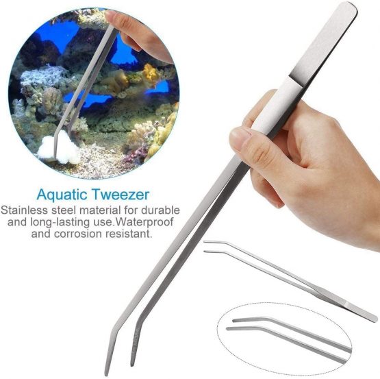 LONDAFISH Fish Tank Stainless Steel Plant Tool Set Aquarium Aquascaping Tweezers Scissors Kit 3 in 1/5 in 1/Substrate Spatula (5 in 1) - Image 2