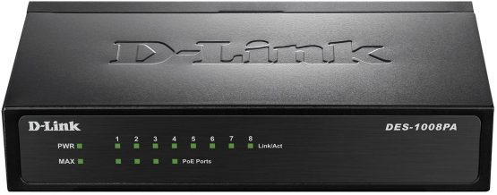 D-Link DES-1008PA 8-Port Fast Ethernet Unmanaged Metal Desktop Switch with 4 PoE Port and 52 W PoE budget - Image 2