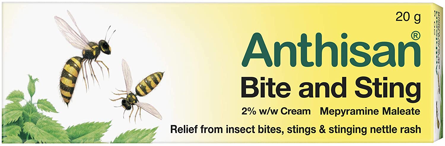 Anthisan Bite & Sting Cream Relief from insect bites, stings & stinging nettle rash, 20 g ( Pack of 1), New, 20 g (Pack of 1)