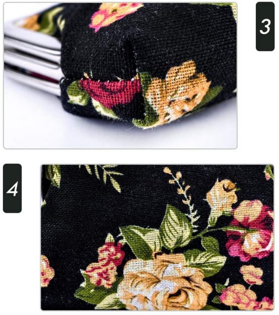Rolin Roly Buckle Coin Purse Double Clasp Closure Wallet Cute Coin Purse Change Classic Vintage Clutch Wallet Organizer Canvas Jewelry Pouch - Image 4