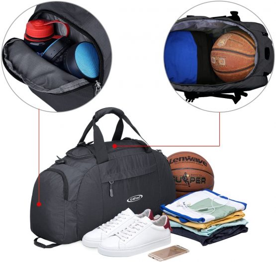 G4Free Foldable Travel Duffel Bag Lightweight 40L Large Luggage Gym Backpack Sports Bag with Shoe Compartment for Traveling Swimming Yoga Hiking Camping - Image 3