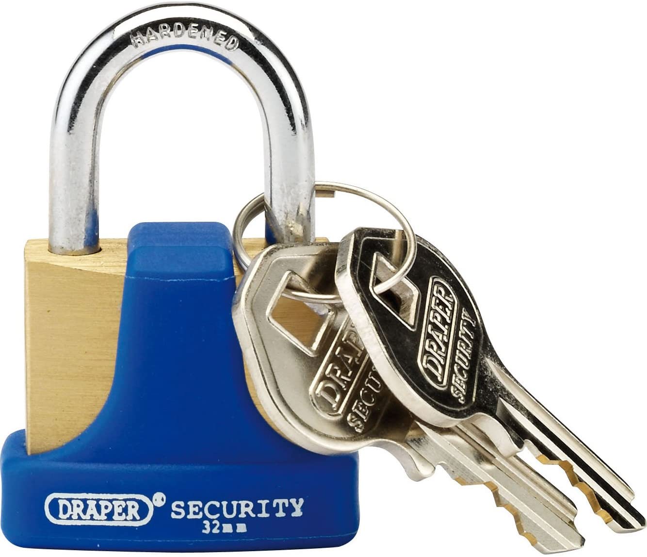 Draper 64164 High Sec.S/ Padlock 32mm, Blue, 32 mm
