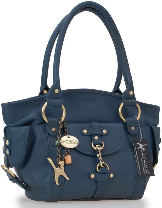 Catwalk Collection Handbags - Women's Leather Top Handle/Shoulder Bag - KARLIE