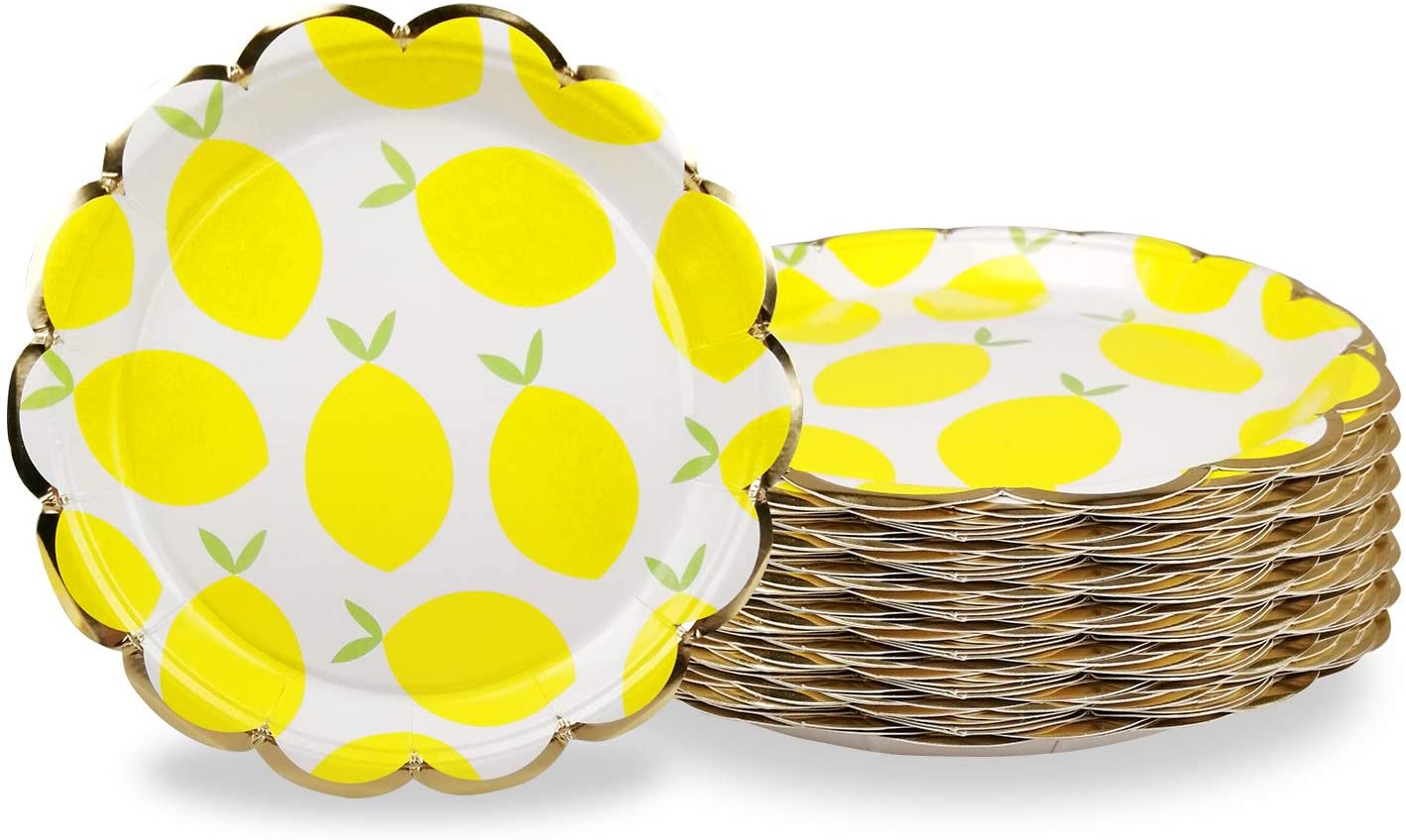 Disposable Lemon Paper Plates, 18cm 60 Packs Dinnerware Plates for
