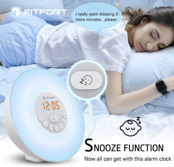 FITFORT Alarm Clock Wake Up LightSunrise/Sunset Simulation Table