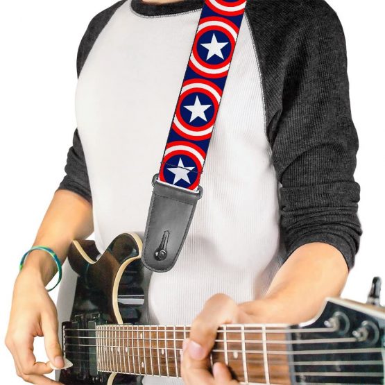 Buckle-Down GS-WCA012 Marvel Universe Captain America Shield Guitar Strap - Image 2