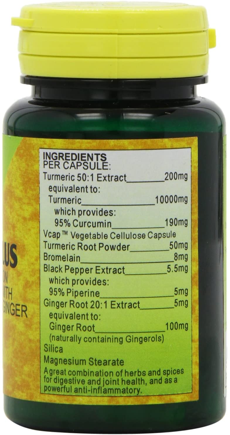 Health Plus HP638 Turmeric Plus Joint and Digestive Plant Supplement - 30 Capsules, Natural, 30 count (Pack of 1) - Image 3